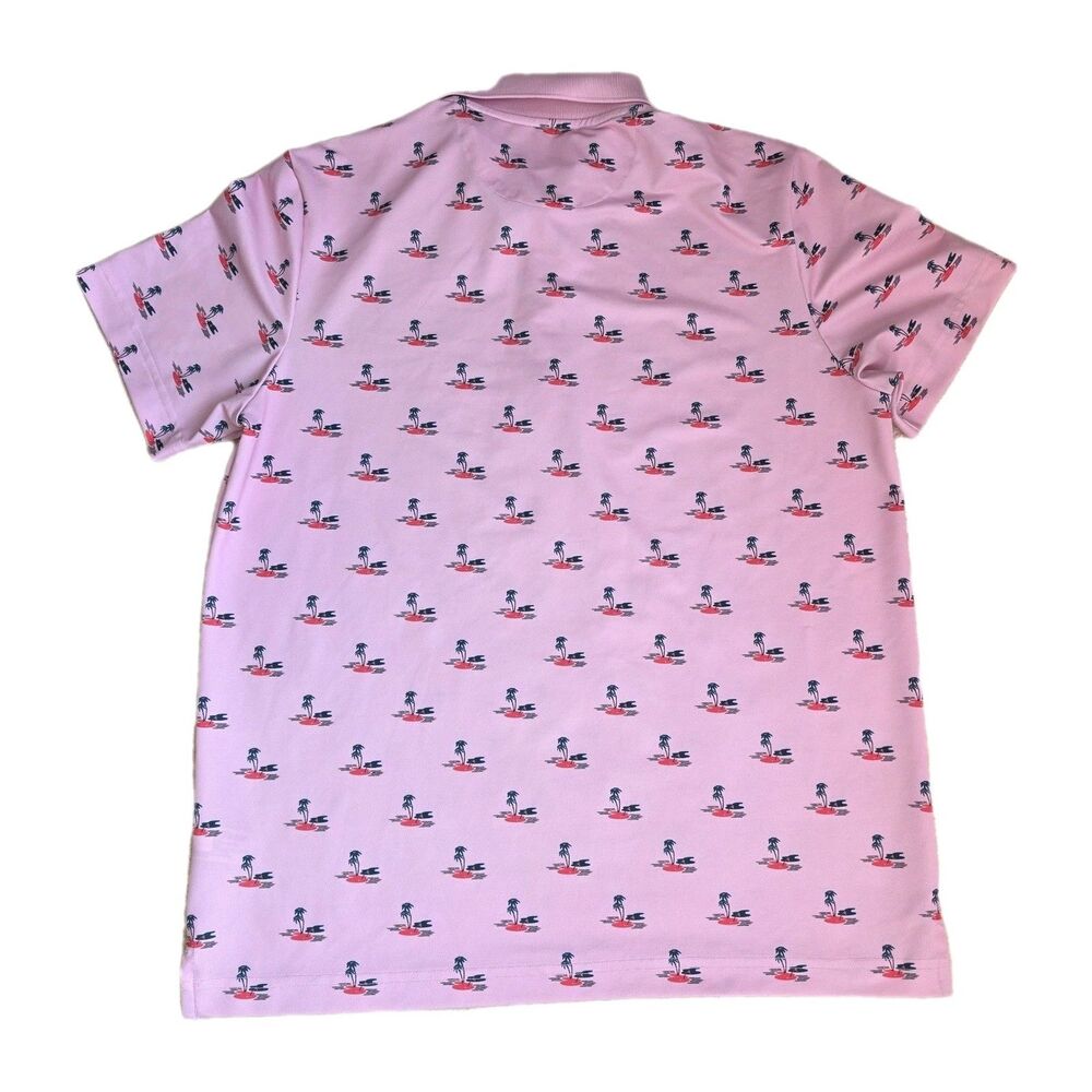 Goodfellow Mens Pink 3 Button Short Sleeve Stretch Slit Hem Golf Polo Size Large - Picture 6 of 7